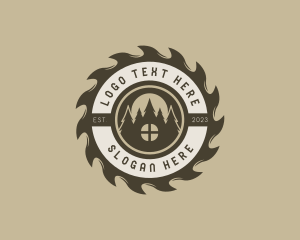 Woodcutter - Cabin Sawmill Construction logo design