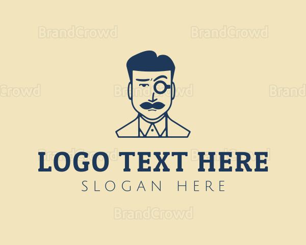 Gentleman Monocle Hipster Logo