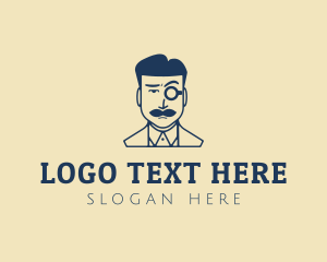 Abraham Lincoln - Gentleman Monocle Hipster logo design