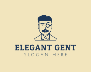 Gentleman Monocle Hipster logo design