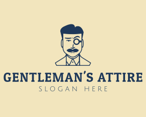 Gentleman Monocle Hipster logo design