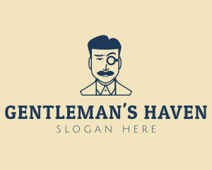 Gentleman Monocle Hipster logo design