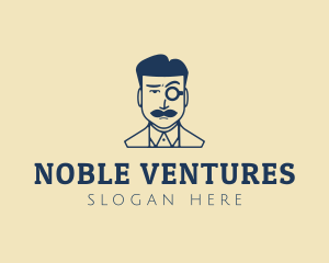 Gentleman Monocle Hipster logo design