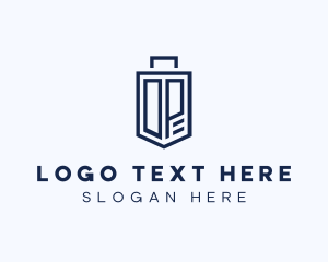 Suitcase - Luggage Suitcase Letter DP logo design