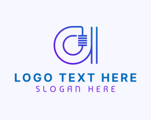 Gradient - Modern Cyber Technology Letter A logo design