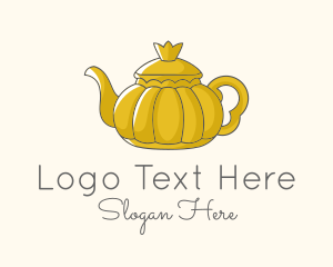 High Tea - Royal Gold Teapot logo design