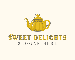 Macaron - Royal Gold Teapot logo design