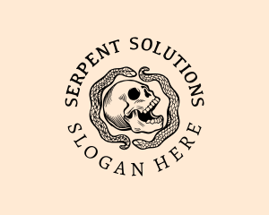 Spooky Serpent Skull  logo design