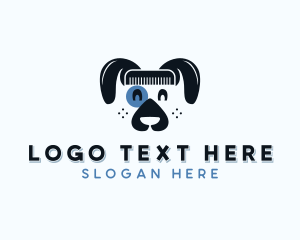 Pet Shop - Grooming Dog Comb logo design