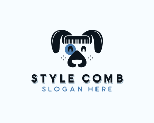 Grooming Dog Comb logo design