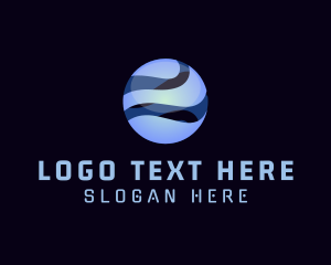 Cyber - 3D Cyber Globe logo design