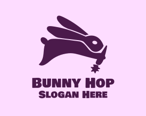 Violet Bunny Carrot logo design