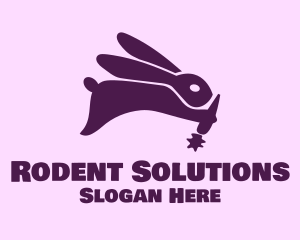 Violet Bunny Carrot logo design