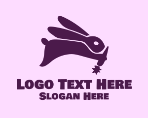 Veterinary - Violet Bunny Carrot logo design