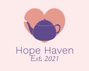 Coffee - Violet Teapot Love logo design