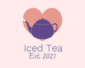 Violet Teapot Love logo design