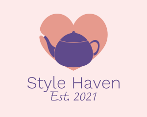 Romantic - Violet Teapot Love logo design