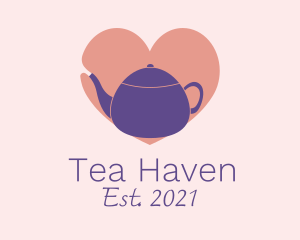 Violet Teapot Love logo design