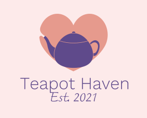 Teapot - Violet Teapot Love logo design