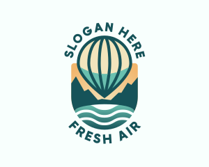 Hot Air Balloon Pin logo design