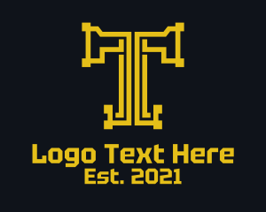 Workshop - Yellow Workshop Letter T logo design