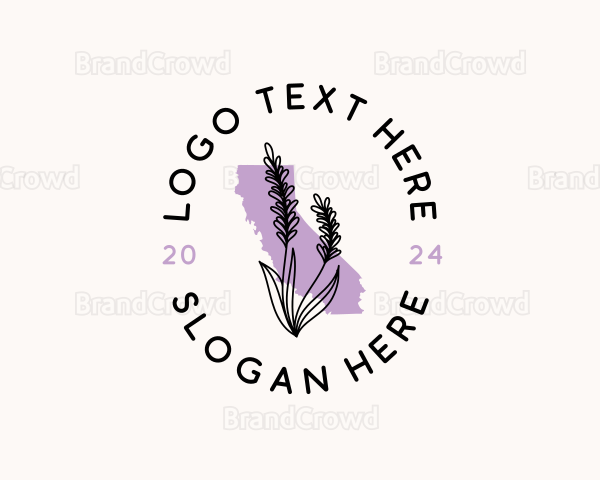 California Lavender Flower Logo