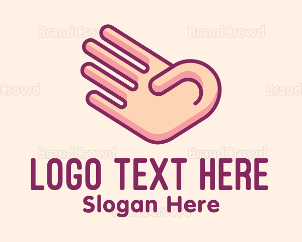 Number 4 Hand Gesture Logo