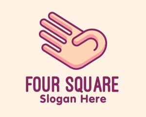 Four - Number 4 Hand Gesture logo design