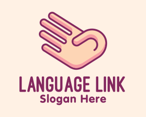 Bilingual - Number 4 Hand Gesture logo design