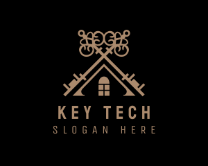 Home Roof Key logo design