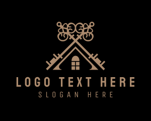 Real Estate - Home Roof Key logo design