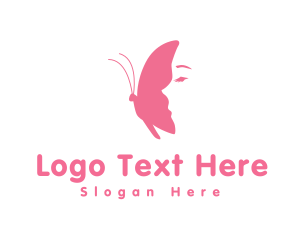 Beauty Clinic - Butterfly Wing Face logo design