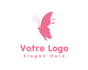 Wing - Butterfly Wing Face logo design