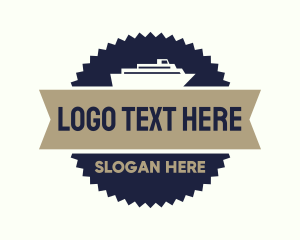 Fishing Vessel - Vintage Ferry Badge logo design