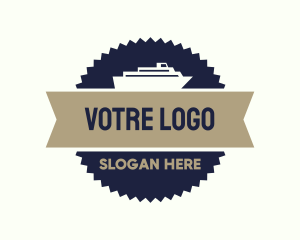 Vacation - Ferry Banner Badge logo design