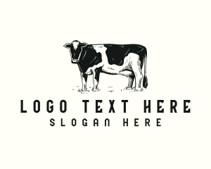 Cow Farm Livestock Logo