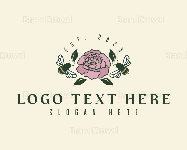 Garden Bee Rose Logo