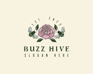 Garden Bee Rose logo design