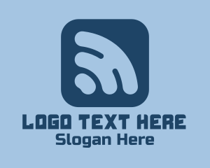 Rss - Blue Wifi Connection logo design