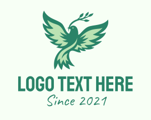 Zoology - Green Nature Bird Branch logo design