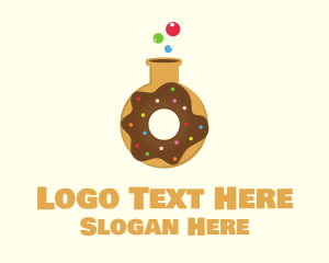 Food - Donut Lab Flask logo design