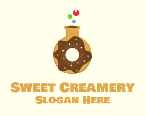 Donut Lab Flask logo design