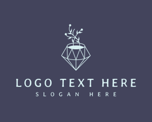 Crystal - Flower Pot Diamond logo design