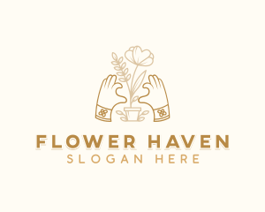 Lawn Gardening Flower logo design