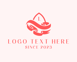 Feminine Curvy Ribbon Cosmetics  logo design