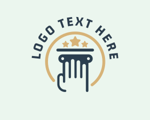 Scale - Legal Pillar Hand logo design
