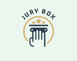 Jury - Legal Pillar Hand logo design