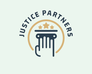 Prosecution - Legal Pillar Hand logo design