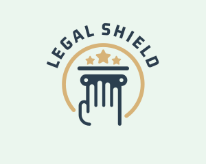 Defendant - Legal Pillar Hand logo design