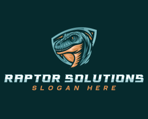 Velociraptor Raptor Gaming logo design